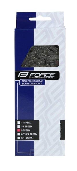 FORCE/PYC P9001 kerékpár lánc 9 seb. ezüst