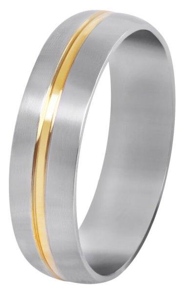 Troli Acél karikagyűrű arany csíkkal 62 mm