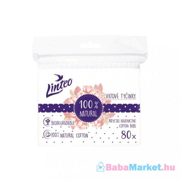 Papír fültisztító pálcika 100% natural Linteo 80 db zacskóban