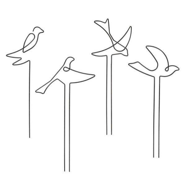 Fémből készült madár alakú növénytámasz, 4 féle PY142