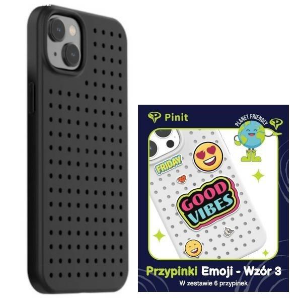 Etui Pinit dinamikus + Emoji Pin iPhone 14 / 15 / 13 6.1" fekete minta 3
tok