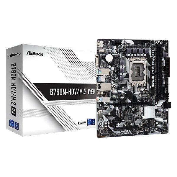 ASROCK Alaplap S1700 B760M-HDV/M.2 D4 INTEL B760, mATX