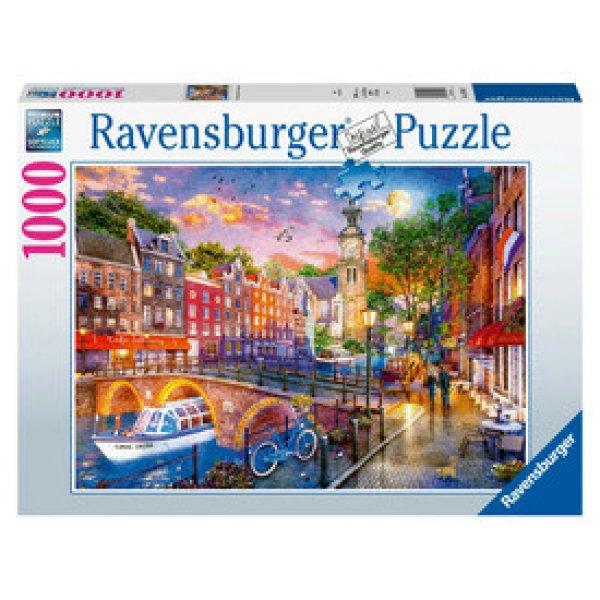 Puzzle 1000 db - Naplemente Amszterdam