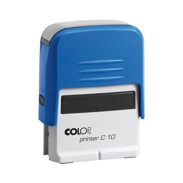 Bélyegző C10 Printer Colop 10x27mm, kék ház/fekete párna