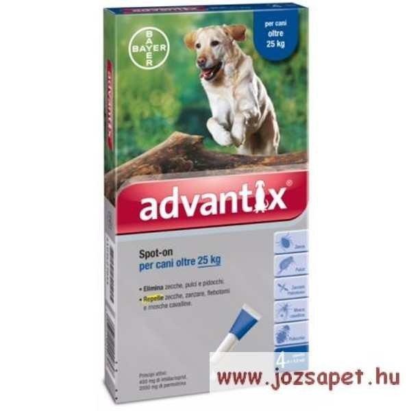 Advantix Spot-On 25kg-40kg közötti kutya számára 4ml*4 pipetta