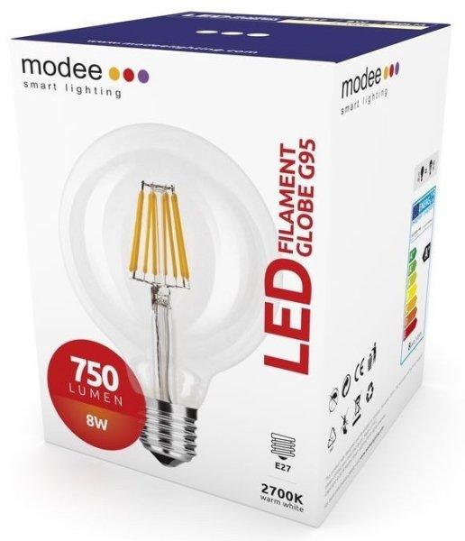 MODEE LED FILAMENT GLOBE G95 8W E27 360° 2700K (750 LUMEN)