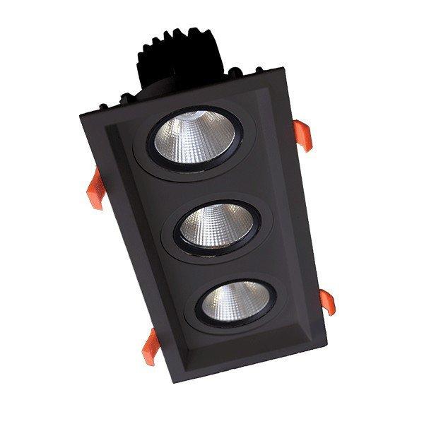 TRIPLE LED MOVABLE SPOT LIGHT 3X30W 230V 4000K FEKETE 92DL82F9040/BL