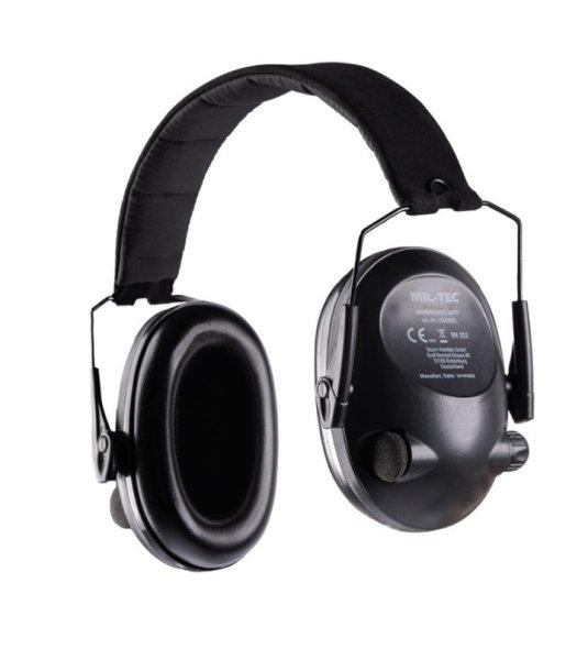 BLACK ACTIV EAR PROTECTION - MIL-TEC aktív fülvédő, fekete
