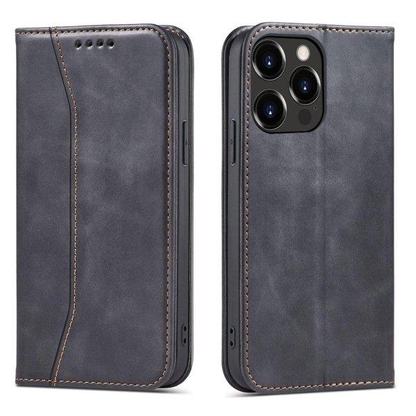 Magnet Fancy Case tok iPhone 14 Plus flip cover pénztárca állvány fekete