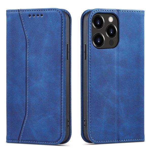 Magnet Fancy Case tok iPhone 14 Plus flip cover pénztárca állvány kék