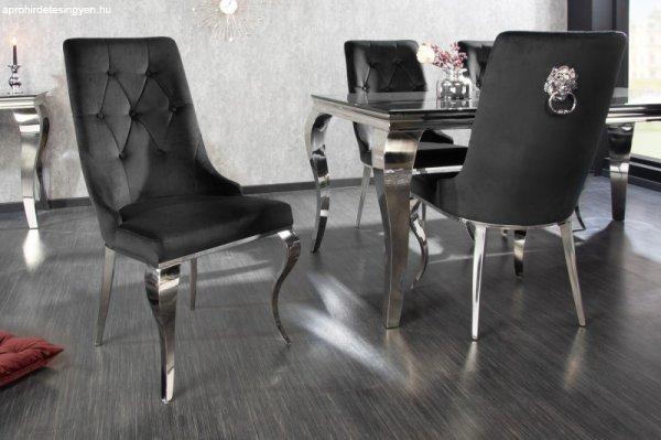 Design szék Rococo Levia fej fekete / króm