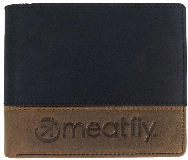 Meatfly Férfi bőr pénztárca Eddie Premium Black/Oak