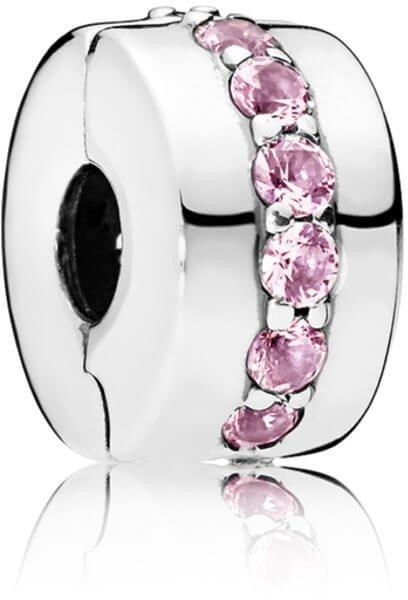 Pandora Ezüst klip rózsaszín kövekkel 791972PCZ