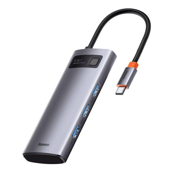 Baseus adapter 5 az 1-ben USB-C hub 3x USB 3.0 + HDMI + USB-C PD