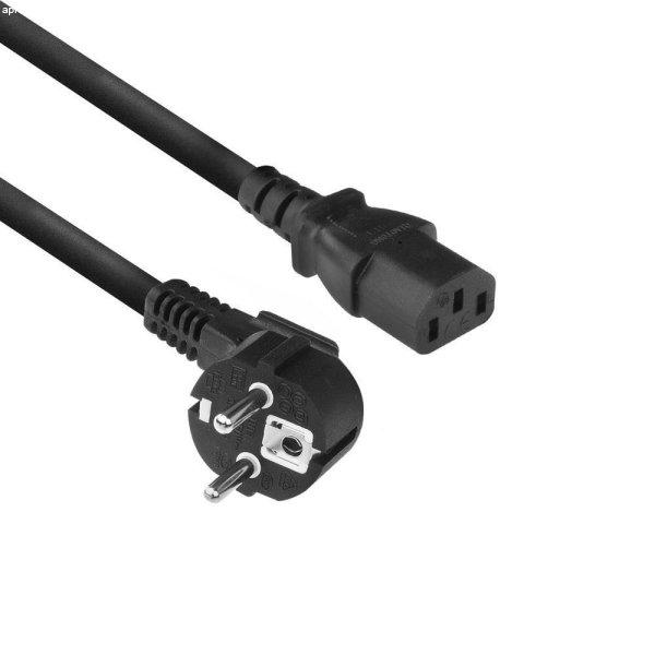 ACT AC3305 Powercord mains connector CEE 7/7 male (angled) - C13 black 2m Black