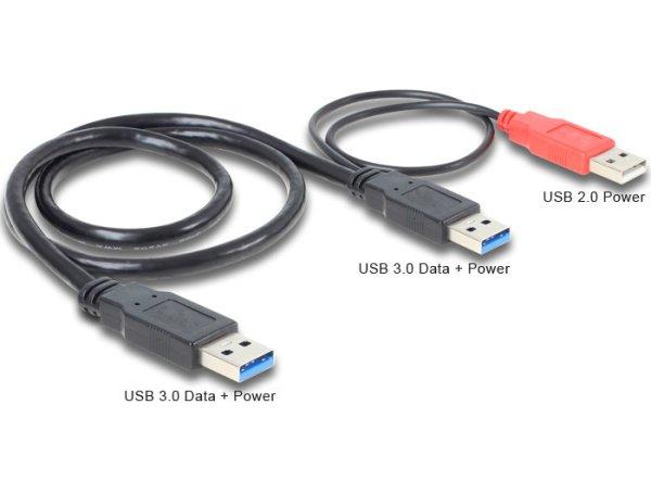 DeLock Cable USB 3.0 type A male + USB type A male > USB 3.0 type A male 0,6m
Black