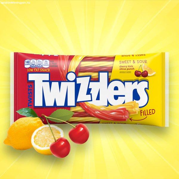 Twizzlers Filled Twists Tropical trópusi gyümölcs ízű gumicukor 198g
