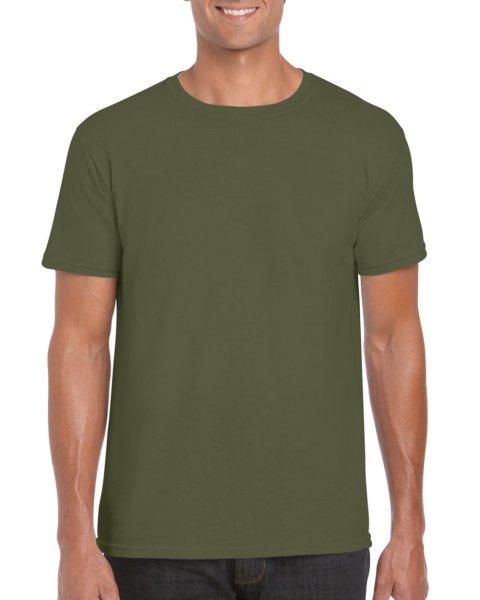 Softstyle rövid ujjú környakas póló, Gildan GI64000, Military Green-M
