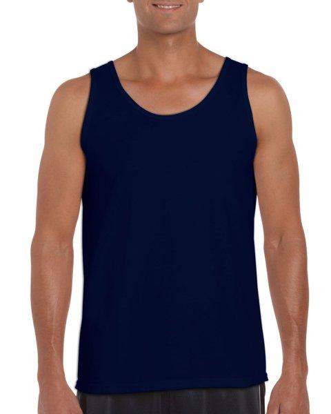 Softstyle ujjatlan férfi pamut póló, Gildan GI64200, Navy-XL