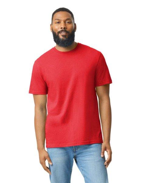 Softstyle körkötött rövid ujjú póló, Gildan GI67000, Red Mist-S