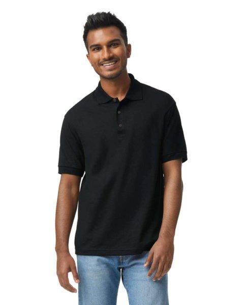 DryBlend rövid ujjú galléros férfi póló, Gildan GI8800, Black-XL