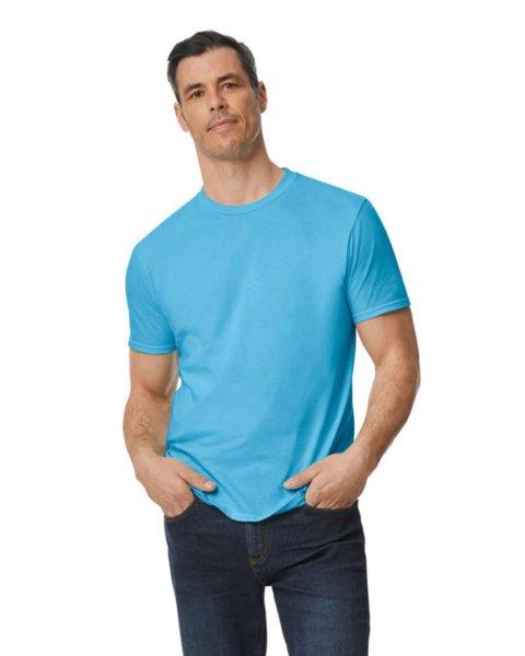 Modern oldalvarrott rövid ujjú kereknyakú póló, Gildan GI980, Baby Blue-L