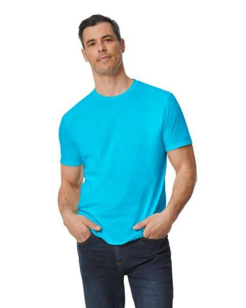 Modern oldalvarrott rövid ujjú kereknyakú póló, Gildan GI980, Caribbean
Blue-S