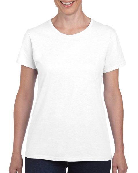 Kerknyakú karcsusított női póló, Gildan GIL5000, White-2XL
