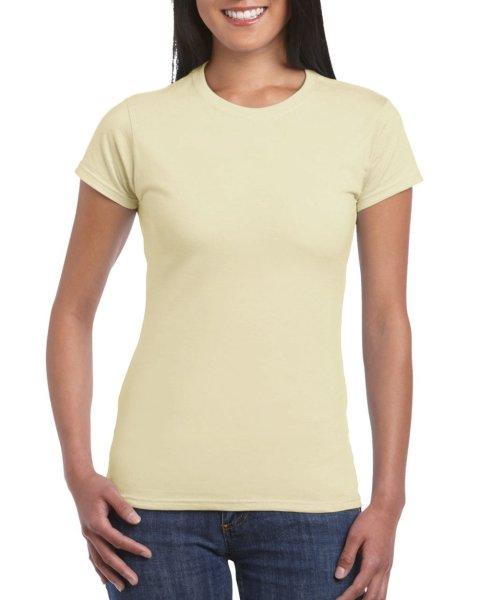 Softstyle testhez álló rövid ujjú női póló, Gildan GIL64000, Sand-S