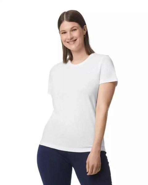 Softstyle kereknyakú rövid ujjú női póló, Gildan GIL65000, White-XL