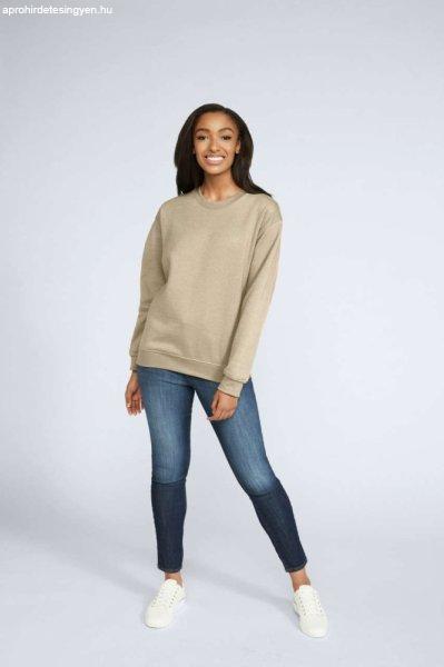 Környakú uniszex pulóver, Gildan GISF000, Sand-2XL