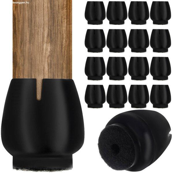 Vízálló, szilikon székláb védőhuzatok -
fekete védősapka széklábhoz, 16 db-os csomag (BB-17235)