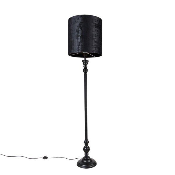Klasszikus állólámpa fekete, fekete árnyalattal, 40 cm - Classico
