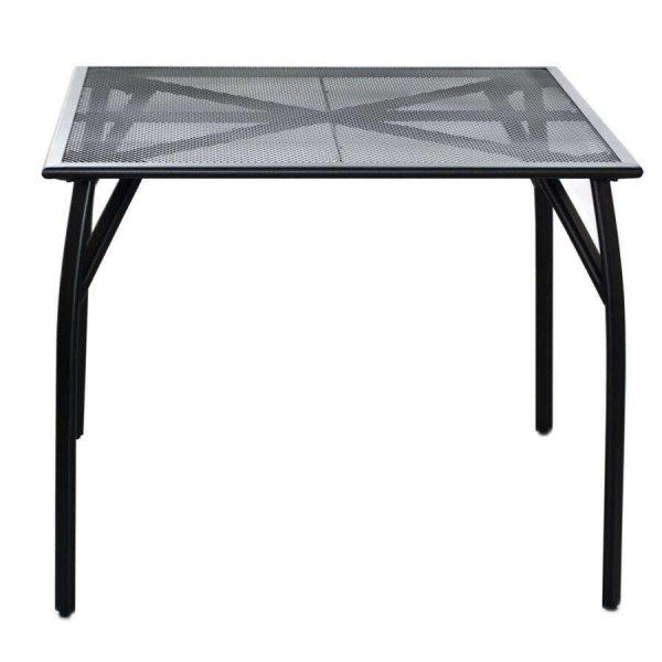 ROJAPLAST ZWMT-90 fém kerti asztal, 90 x 90 x 72 cm - fekete (Méret: 90)