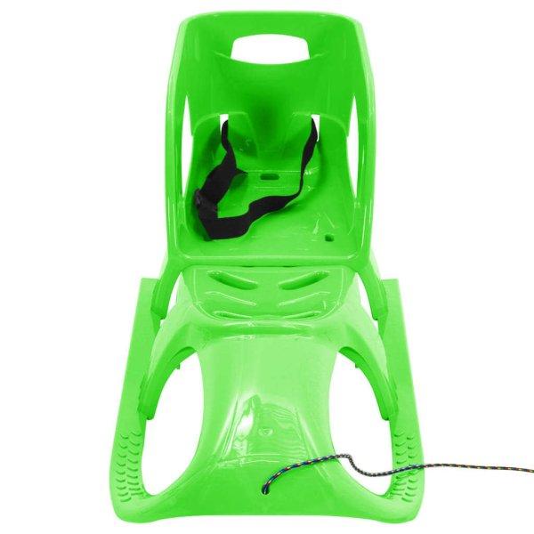 Zöld polipropilén szánkó üléssel 102,5x40x23 cm