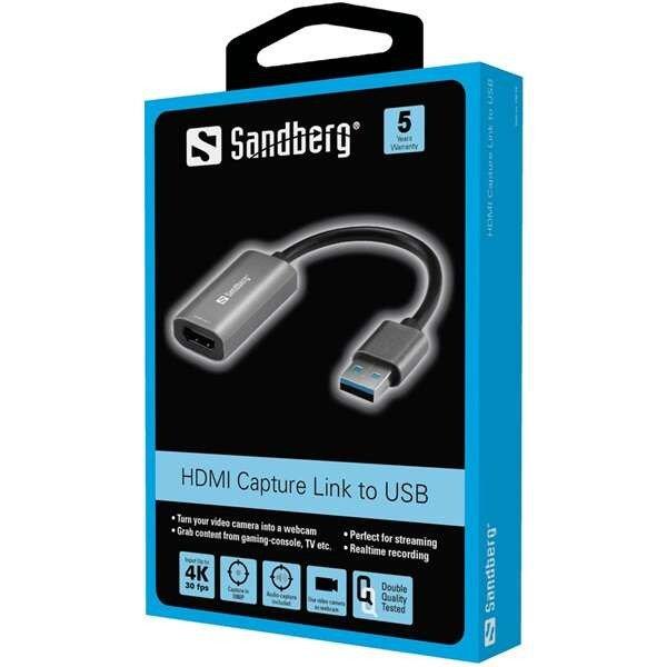 SANDBERG USB-adapter, HDMI Capture Link to USB (134-19)