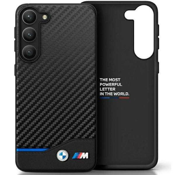 BMW BMHCS23M22NBCK Samsung Galaxy S23+ Plus fekete Leather Carbon telefontok