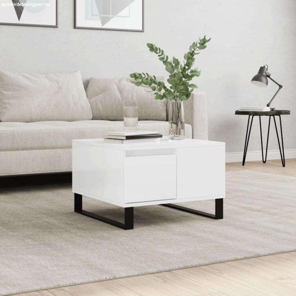 vidaXL magasfényű fehér szerelt fa dohányzóasztal 55 x 55 x 36,5 cm