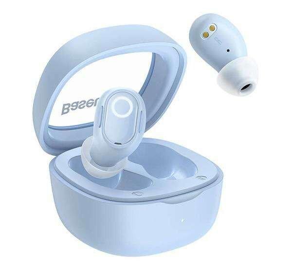 BASEUS BOWIE WM02 OS bluetooth fülhallgató, headset - VILÁGOSKÉK - Sztereo,
v5.3, TWS, mikrofon, extra mini + töltőtok - NGTW370203 - GYÁRI