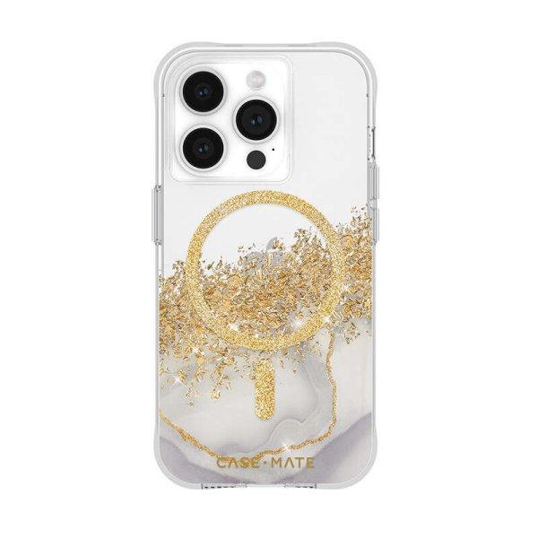 Case-Mate Karat MagSafe - Gold Decorated iPhone 15 Pro telefontok (Marble)