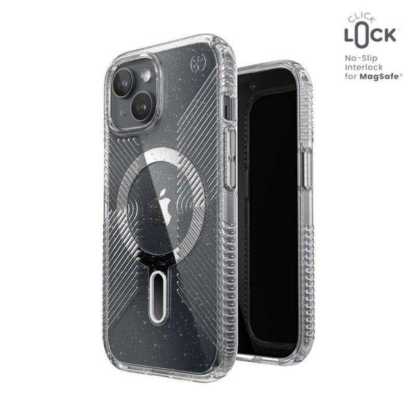Speck Presidio Lux Grip ClickLock & Magsafe - telefontok iPhone 15 / iPhone 14 /
iPhone 13 (Clear / Platinium Glitter / Chrome Finish / Serene Silver)