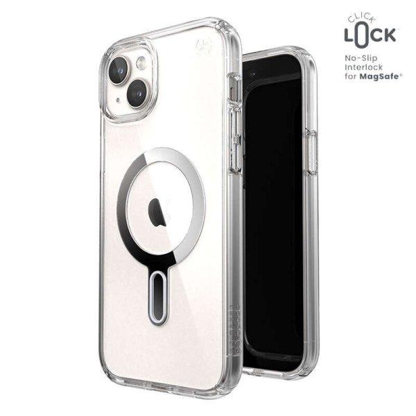 Speck Presidio Perfect-Clear ClickLock & Magsafe - telefontok iPhone 15 Plus /
iPhone 14 Plus (Clear / Chrome Finish / Serene Silver)