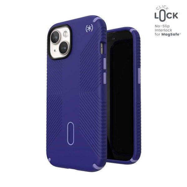 Speck Presidio2 Grip ClickLock & MagSafe - telefontok iPhone 15 / iPhone 14 /
iPhone 13 (Future Blue/Purple Ink)