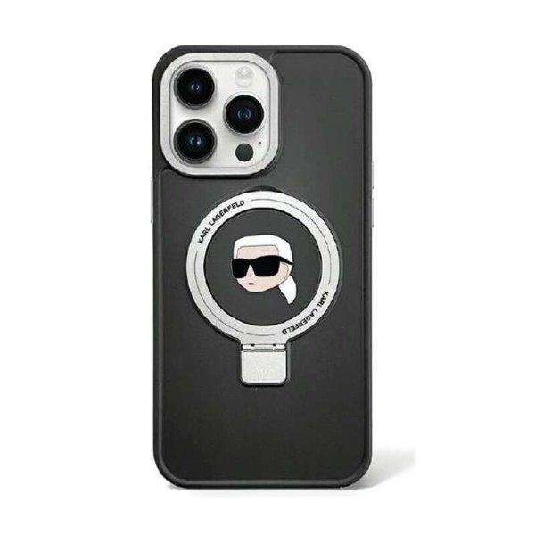 Karl Lagerfeld Ring Stand Karl Head MagSafe - iPhone 15 Plus telefontok fekete