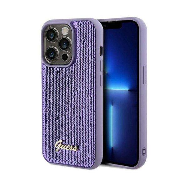 Guess Sequin Script Metal - telefontok iPhone 14 Pro (purple)