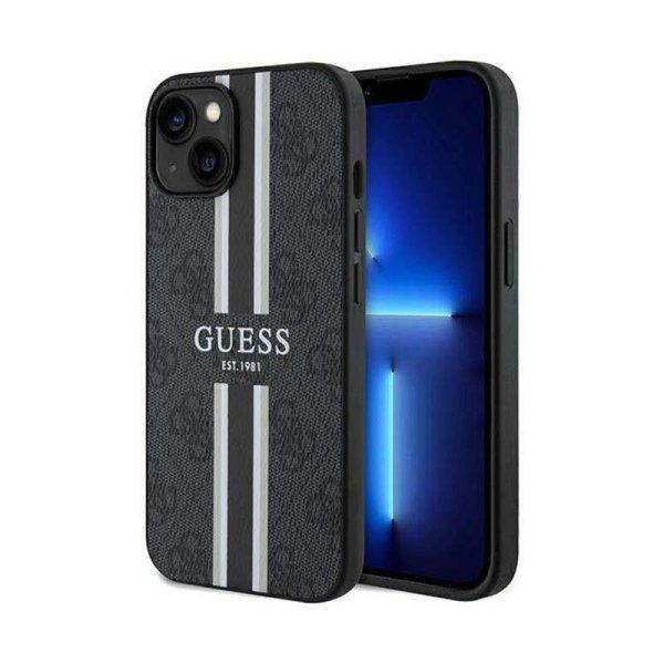 Guess 4G Printed Stripes MagSafe - iPhone 15 telefontok fekete