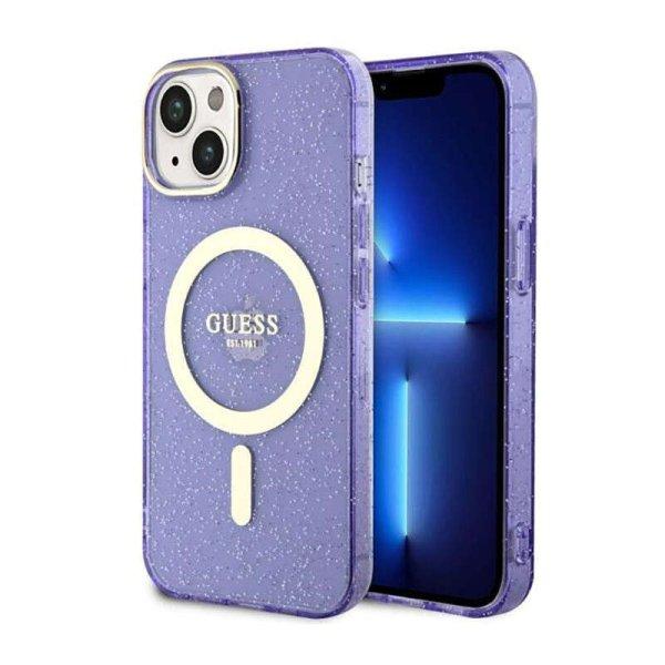 Guess Glitter Gold MagSafe - telefontok iPhone 14 (Purple)