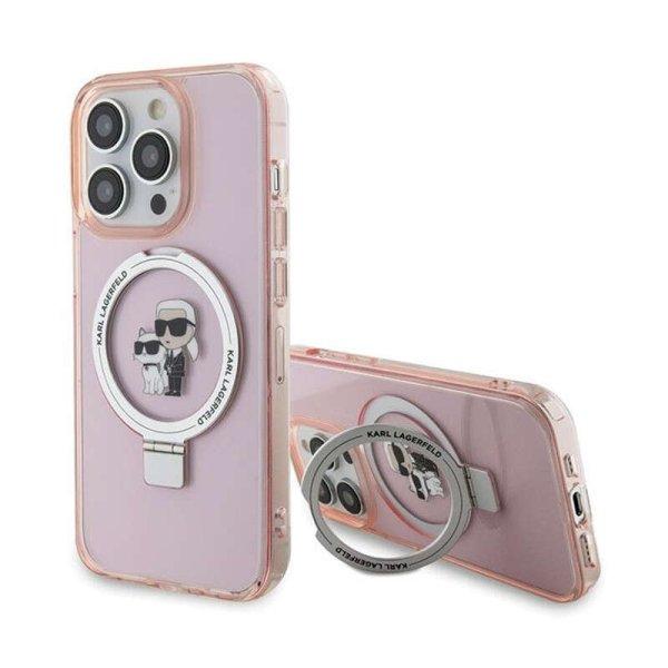 Karl Lagerfeld Ring Stand Karl & Choupette MagSafe - iPhone 15 Pro telefontok
pink