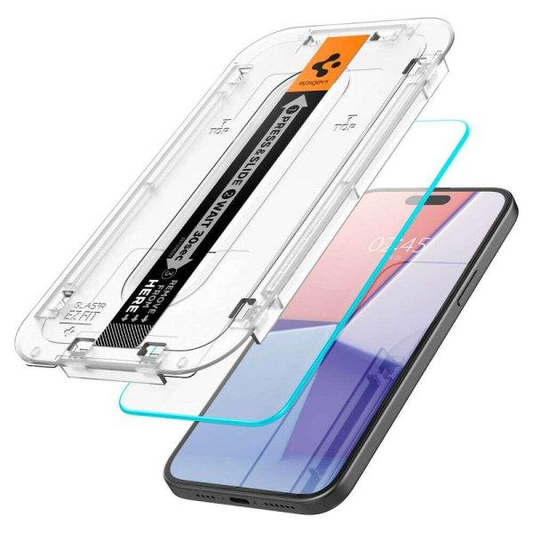 Spigen Glas.Tr ”Ez Fit” Iphone 15 átlátszó - telefon kijelzővédő