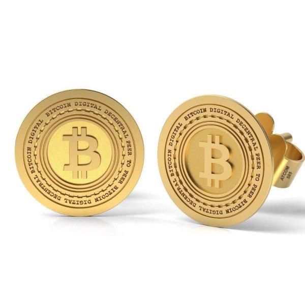 Bitcoin modell sárga arany fülbevaló